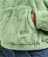 A.LAB Kendra Frog Green Sherpa Half Zip Hoodie