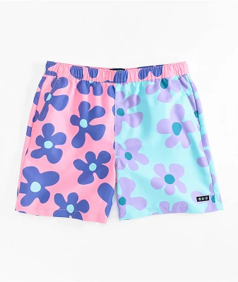 A.LAB Kids Bum Split Pink & Blue Board Shorts