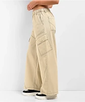 A.LAB Leo Y2K Rave Natural Wide Leg Cargo Pants