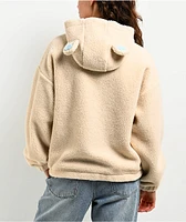 A.LAB Lydia Teddy Heart White & Blurple Sherpa Zip Hoodie