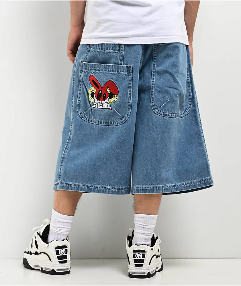 A.LAB Mega Shant Pixel Denim Shorts