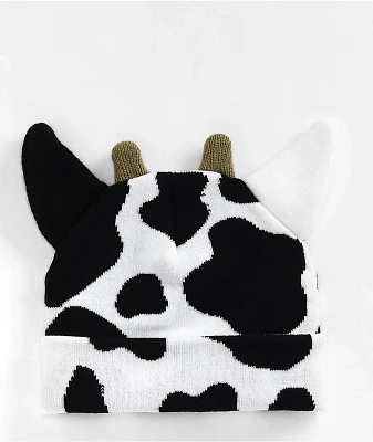 A.LAB Milk It Cow Black & White Beanie