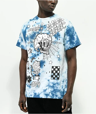A.LAB Never Grow Up Blue & White Tie Dye T-Shirt