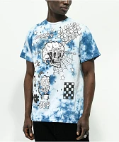 A.LAB Never Grow Up Blue & White Tie Dye T-Shirt