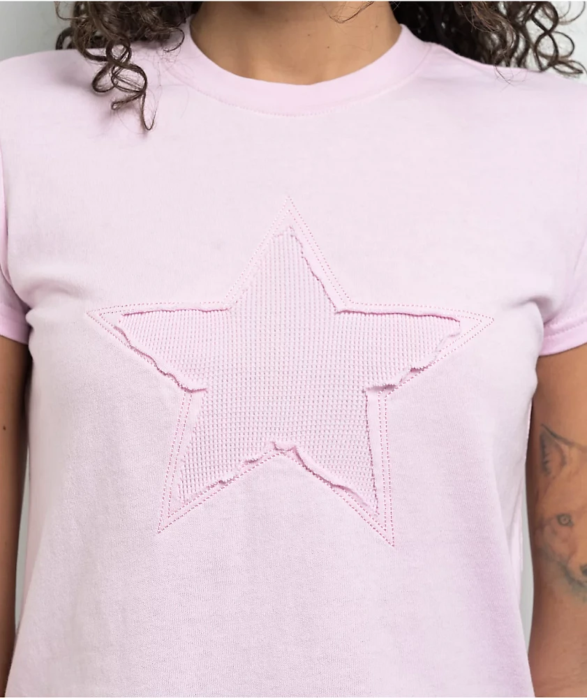 A.LAB Nikki Star Cutout Pink Crop T-Shirt