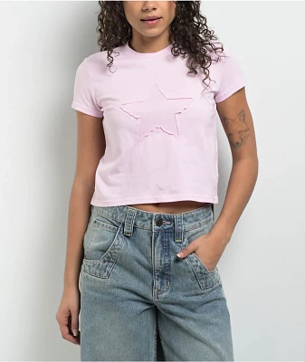 A.LAB Nikki Star Cutout Pink Crop T-Shirt