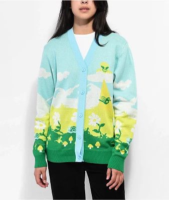 A.LAB Olive Landscape Green Cardigan