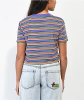 A.LAB Quinne Frick Off Purple Stripe Crop T-Shirt