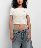 A.LAB Serina Star Off White Crop T-Shirt