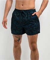 A.LAB Skippy Swirls Teal & Black Board Shorts