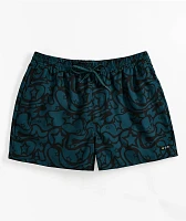 A.LAB Skippy Swirls Teal & Black Board Shorts