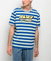 A.LAB Speed Blue & Grey Stripe Knit T-Shirt