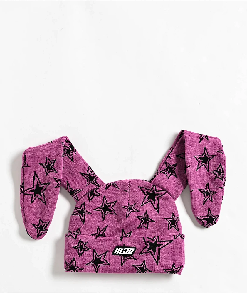 A.LAB Star Purple Bunny Beanie