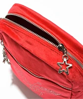 A.LAB Starr Red Velour Crossbody Bag