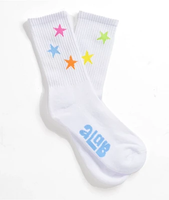 A.LAB Stars White Crew Socks