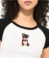 A.LAB Tammie Black & White Raglan Crop T-Shirt