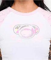 A.LAB Tammie Pink & White Raglan Crop T-Shirt