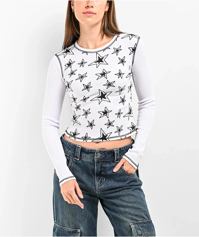 A.LAB Thea Star White Thermal Long Sleeve T-Shirt