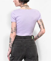 A.LAB Tracie Triangle Hem Purple Crop T-Shirt