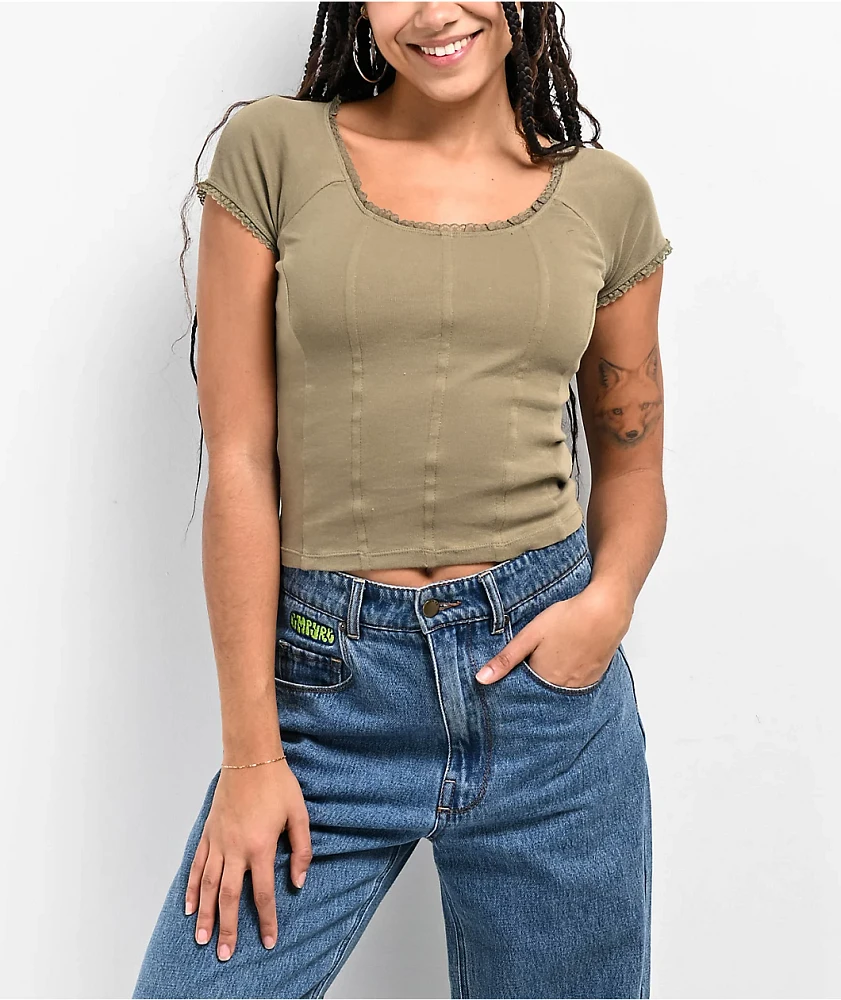 A.LAB Trinity Green Crop Top