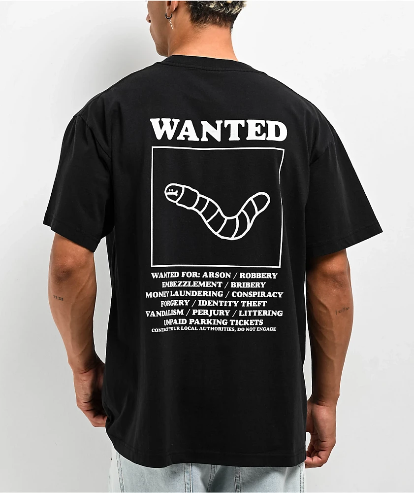 A.LAB Wanted Worm Black T-Shirt