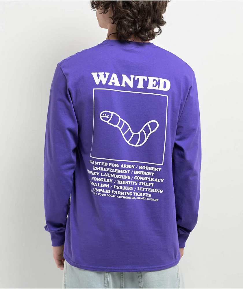 A.LAB Wanted Worm Purple Long Sleeve T-Shirt