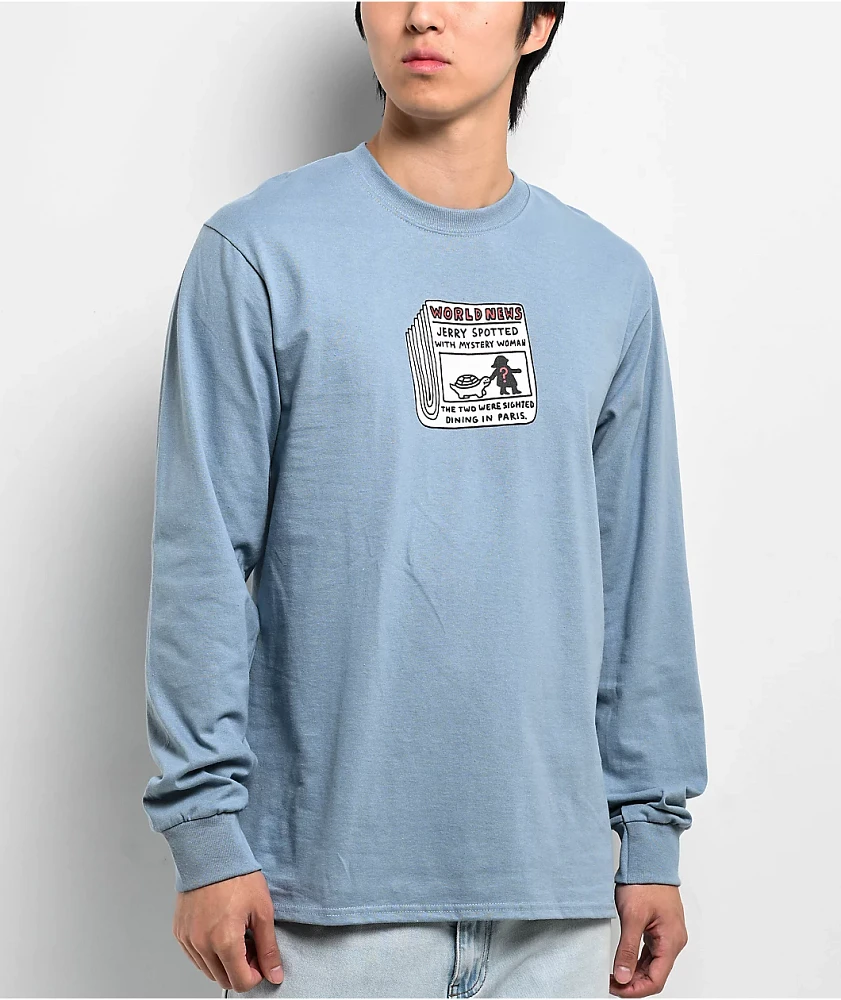 A.LAB World News Blue Long Sleeve T-Shirt