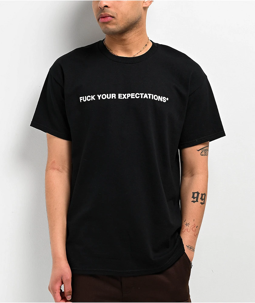 AG Club Expectations Face Sketch Black T-Shirt