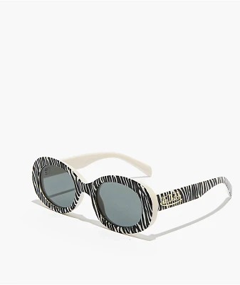 AIRE x Von Dutch Dazed Zebra Vintage White Sunglasses