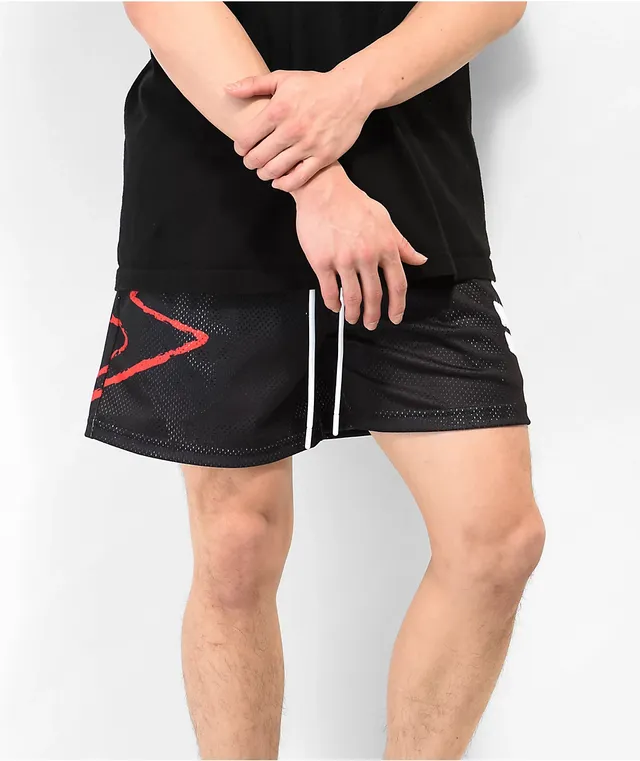 AMP Star Print Black Mesh Shorts