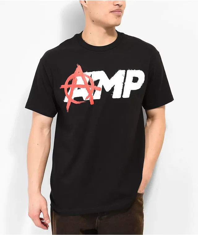 AMP Rhinestone Logo Black T-Shirt