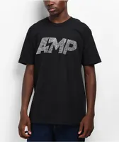 AMP Rhinestone Logo Black T-Shirt 