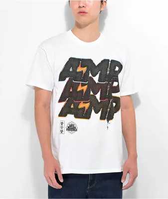 AMP Stacked White T-Shirt