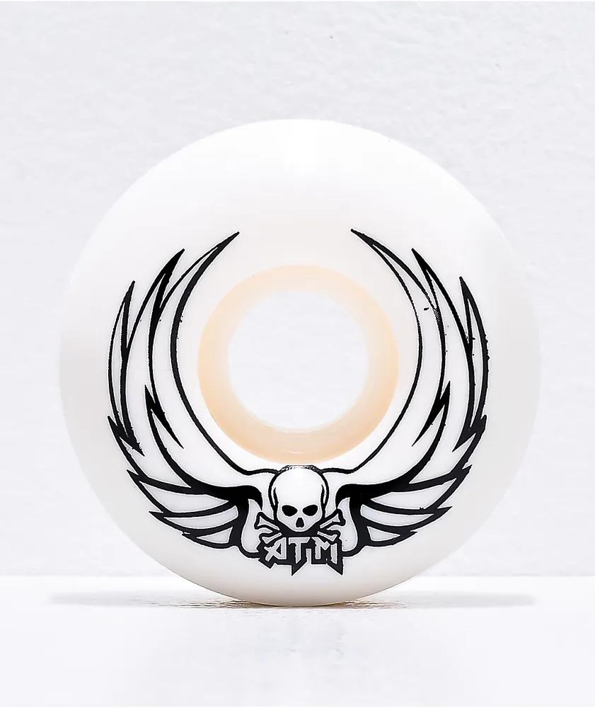 ATM Skull Wings 52mm 99a White Skateboard Wheels