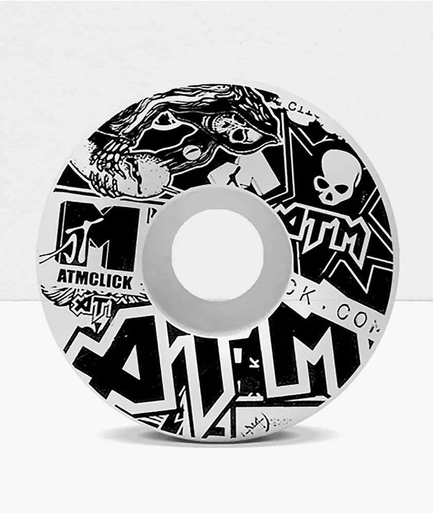 ATM Sticker 52mm 99a White Skateboard Wheels