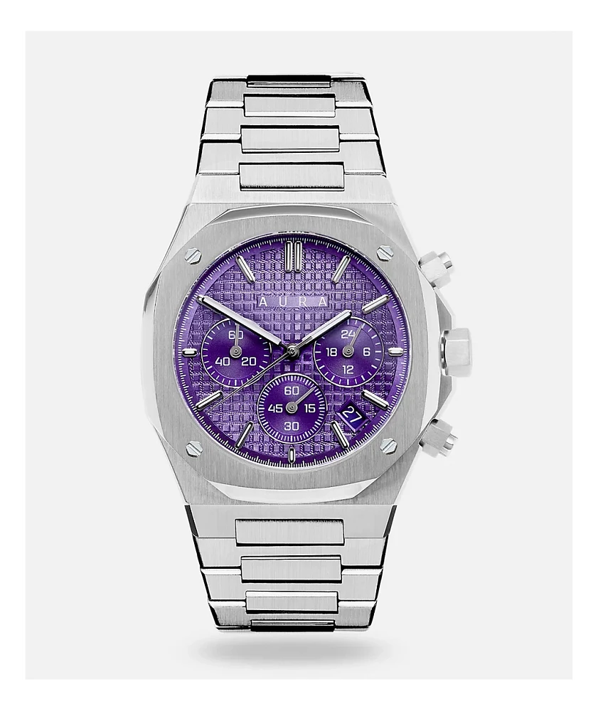 AURA Chronograph 001 Steel & Purple Analog Watch