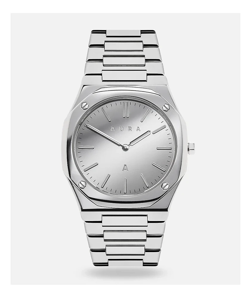 AURA Ultra Thin Mirror Stainless Steel Analog Watch