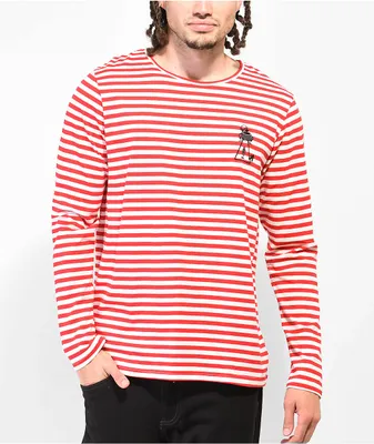 Above The Norm Logo Red & White Stripe Long Sleeve T-Shirt