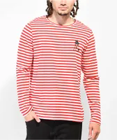 Above The Norm Logo Red & White Stripe Long Sleeve T-Shirt