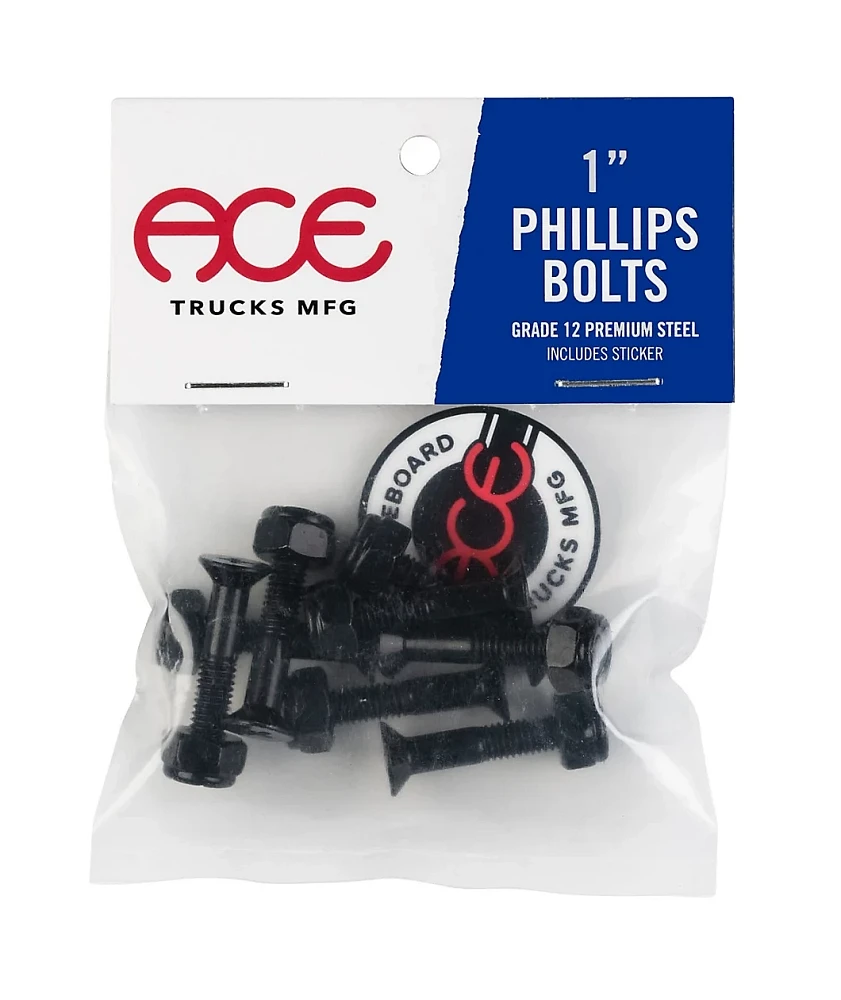 Ace Black 1" Skateboard Hardware