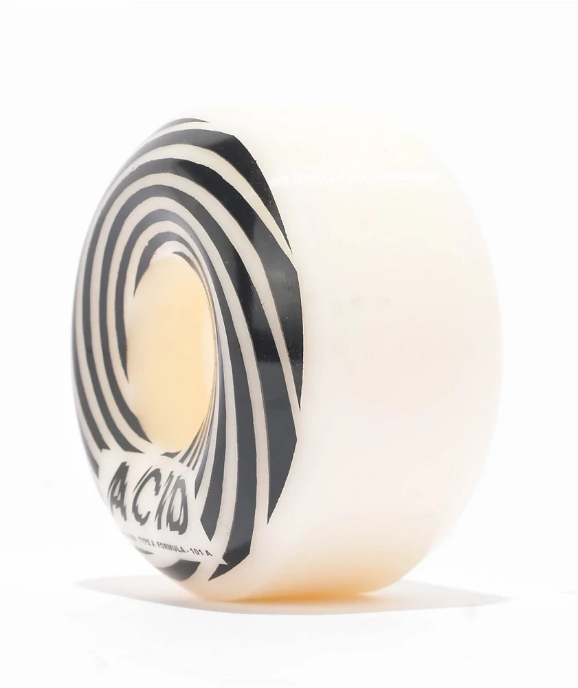 Acid Chemical Swirly 55mm 99a White Skateboard Wheels