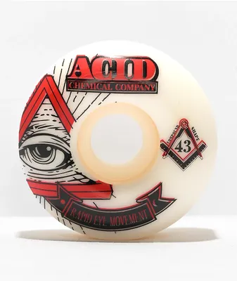 Acid Pyramid REM Formula 54mm 99a White Skateboard Wheels