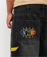 Adam Bomb 5 Star Black Wash Baggy Carpenter Shorts