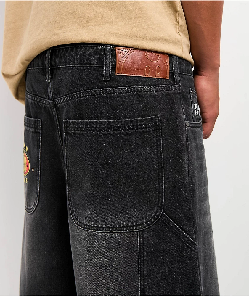Adam Bomb 5 Star Black Wash Baggy Carpenter Shorts