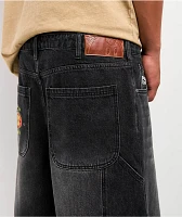 Adam Bomb 5 Star Black Wash Baggy Carpenter Shorts