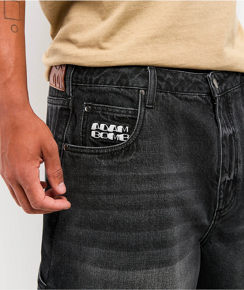 Adam Bomb 5 Star Black Wash Baggy Carpenter Shorts