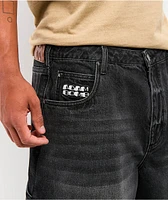 Adam Bomb 5 Star Black Wash Baggy Carpenter Shorts