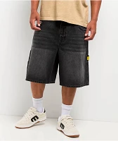 Adam Bomb 5 Star Black Wash Baggy Carpenter Shorts