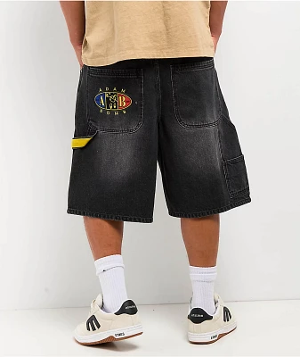 Adam Bomb 5 Star Black Wash Baggy Carpenter Shorts