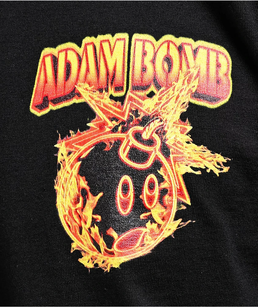 Adam Bomb Flaming Adam Black T-Shirt